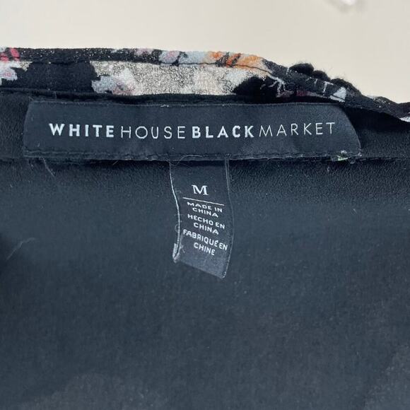 WHBM Womens Lace Floral Crochet Trim Off The Shoulder‎ Lined Blouse M - Picture 4 of 5